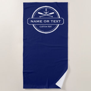 Serviette De Plage Ancre nautique, palettes nom, coutume de Chambre