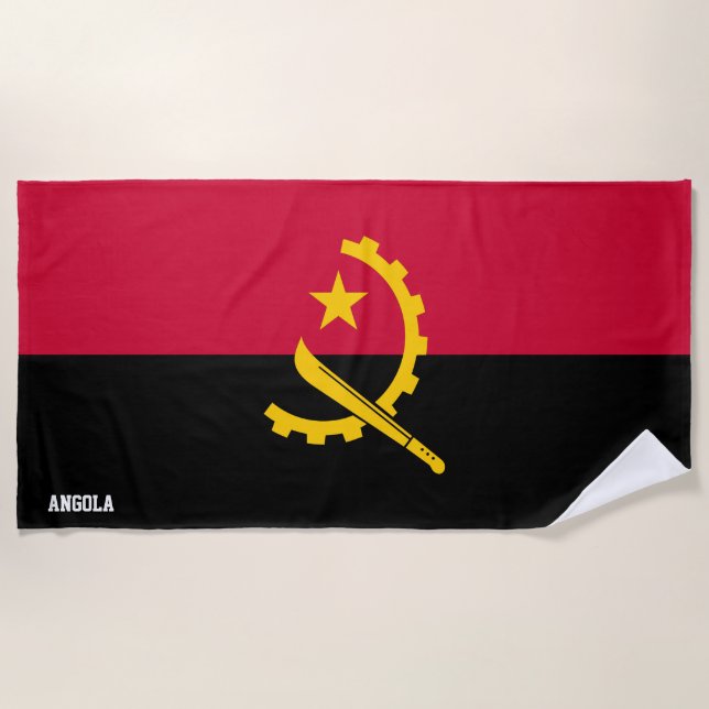 Serviette De Plage Angola Drapeau splendide patriotique (Devant)