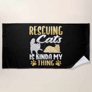 Serviette De Plage Animal Rescue Chat Secourt Chat Sauveur Chat