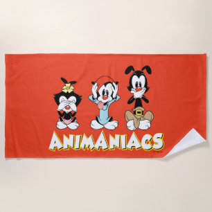 Serviette De Plage Animaniacs   Graphique de Warner Sibings "No Evil"