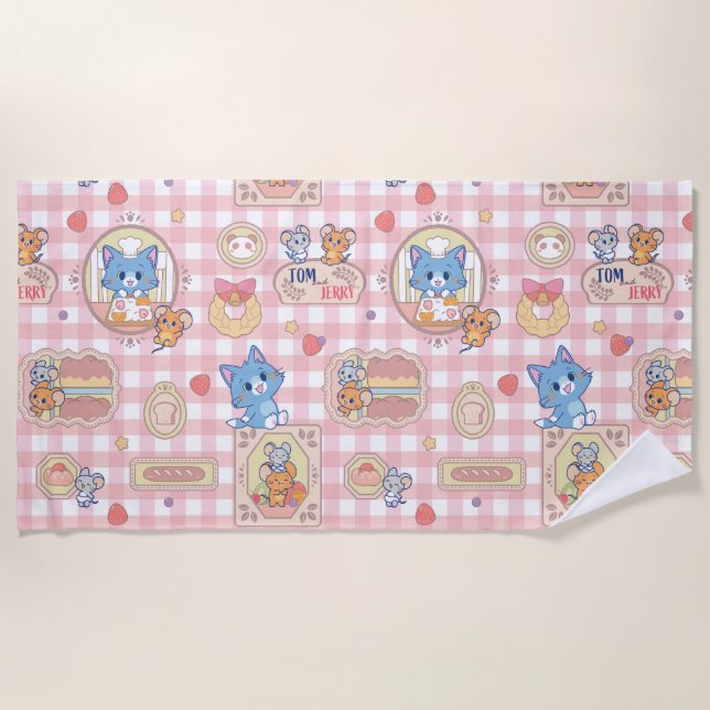 Serviette De Plage Anime Tom et Jerry Motif de boulangerie (Devant)