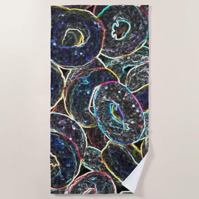 Serviette De Plage Anneaux de Neon (Devant)
