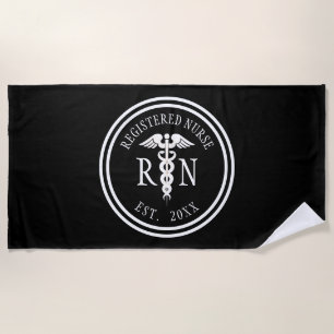 Serviette De Plage Année de coutume d'obtention du diplôme de RN