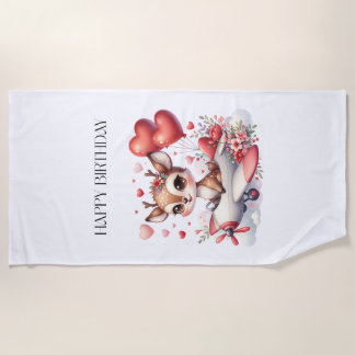 Serviette De Plage Anniversaire de Deer Pilot