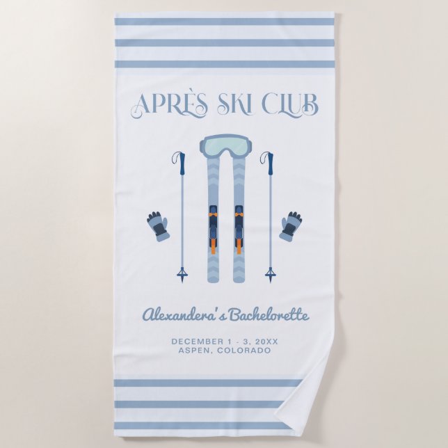 Serviette De Plage Après-Ski Fête de Bachelorette d'Hiver (Devant)