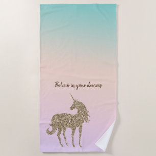 Serviette De Plage Aqua Peach Purple Pink Tie Dye Parties scintillant