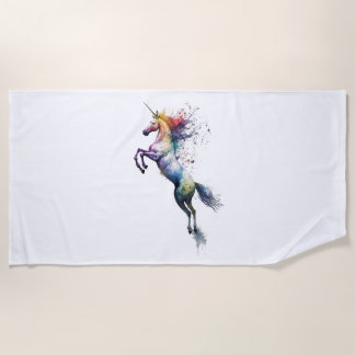 Serviette De Plage Aquarelle de couleur arc-en-ciel Abstraite d'une l