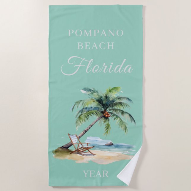 Serviette De Plage Aquarelle Florida Beach Trip (Devant)