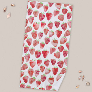Serviette De Plage Aquarelle fraise