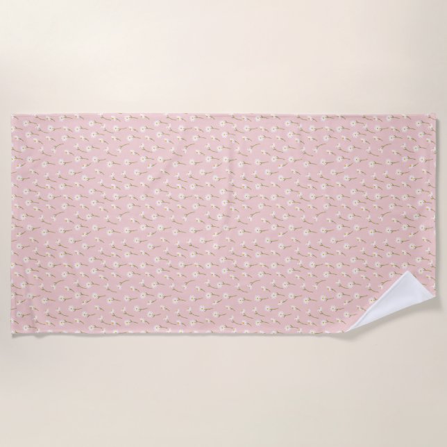 Serviette De Plage Aquarelle moderne Florale Fleurs botaniques (Devant)