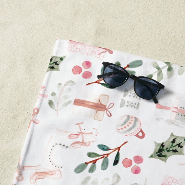 Serviette De Plage Aquarelle Nutcracker Holiday (En situation)