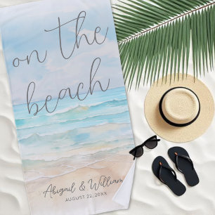 Serviette De Plage Aquarelle sur le mariage à la plage