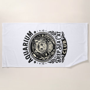Serviette De Plage Aquarium Chat de mer profond Graphique de chat drô