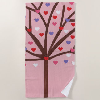 Serviette De Plage Arbre de coeur