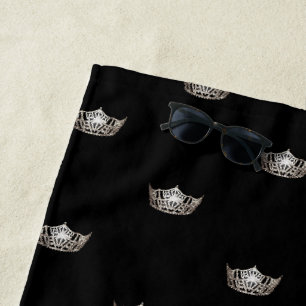 Serviette de plage argentée de couronne de Mlle