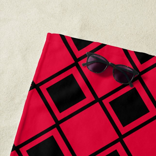 Serviette De Plage Arlequin en Blob Rose (En situation)