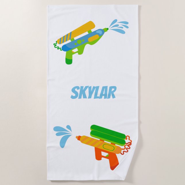 Serviette De Plage Armes à eau pour enfants personnalisés en été (Devant)