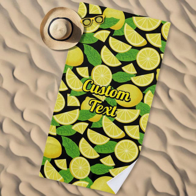 Serviette De Plage Arrière - plan citron (Créateur téléchargé)