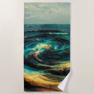 Serviette De Plage Art surréaliste Une Galaxie Océanique