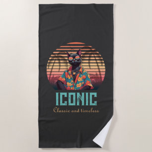 Serviette De Plage Attitude de chat Tropical intemporelle