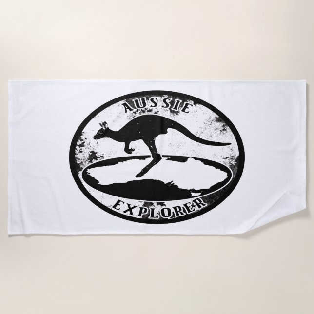 Serviette De Plage Aussie Explorer en grunge (Devant)