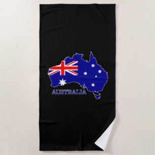 Serviette De Plage Australie Carte du drapeau Voyage