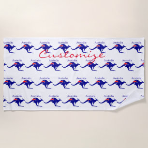 Serviette De Plage Australie Drapeau Kangaroo Thunder_Cove