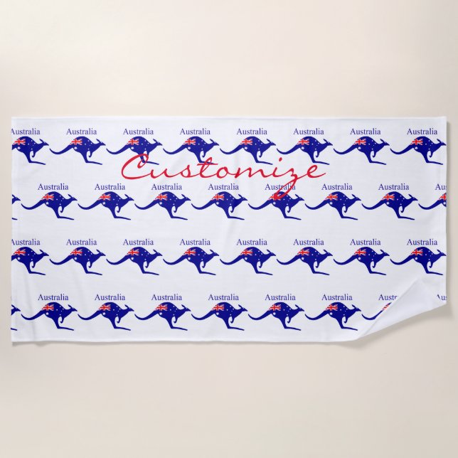 Serviette De Plage Australie Drapeau Kangaroo Thunder_Cove (Devant)