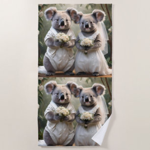 Serviette De Plage Australien Koala Bear Mariage blanc