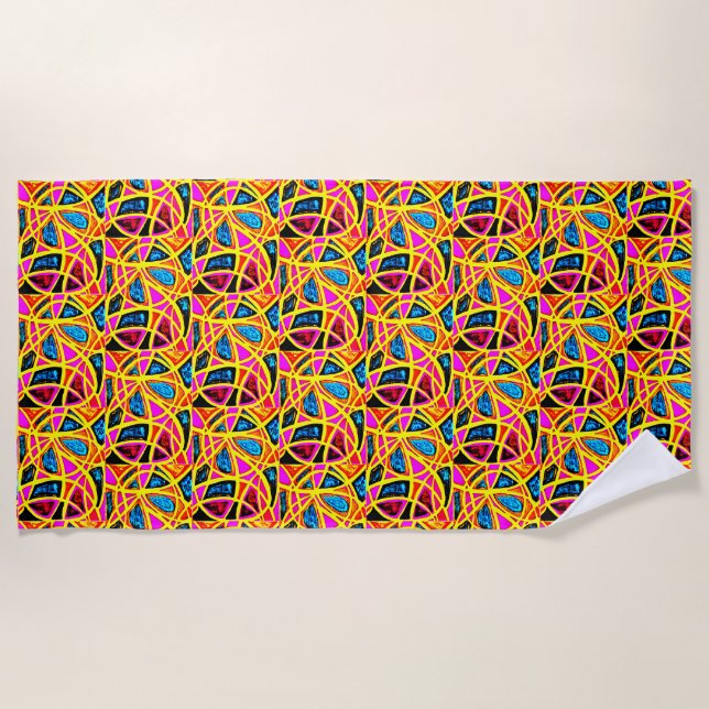 Serviette de plage avec design abstrait (Devant)