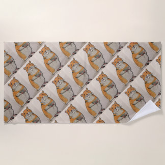 Serviette de plage avec hamster jaune