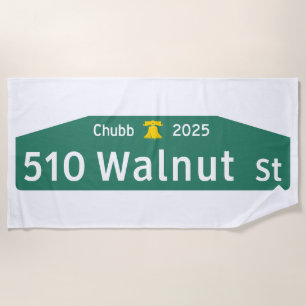 Serviette de plage avec panneau de rue de Philly :
