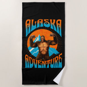Serviette De Plage Aventure rétro Sasquatch de montagne en Alaska