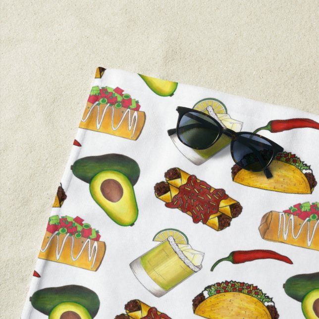 Serviette De Plage Avocado mexicain Taco Margarita Enchiladas (En situation)