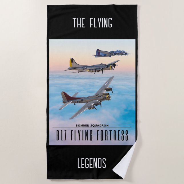 Serviette De Plage B-17 SQUADRON BOMBRE FORTERESSE volant (Devant)