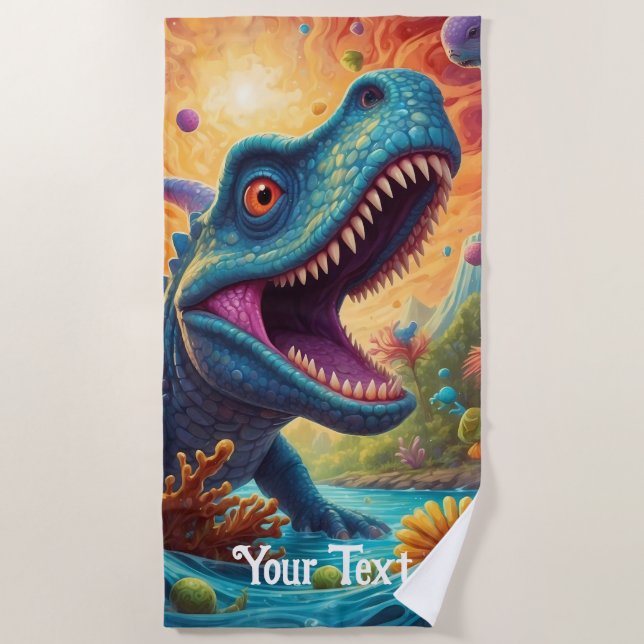 Serviette De Plage Baby shower Dino-Mite (Devant)