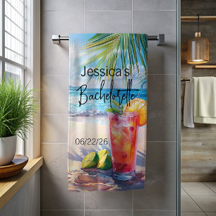 Serviette De Plage Bachelorette Beach Monogram Cocktail Mer