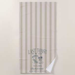 Serviette De Plage Bachelorette Côtière Cocktail Party Navy