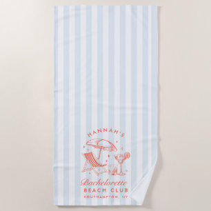 Serviette De Plage Bachelorette Orange & Blue Modern Beach Towne