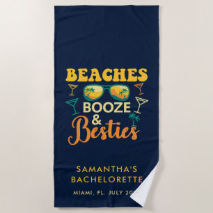 Serviette De Plage Bachelorette Party Week-end plages Booze Besties
