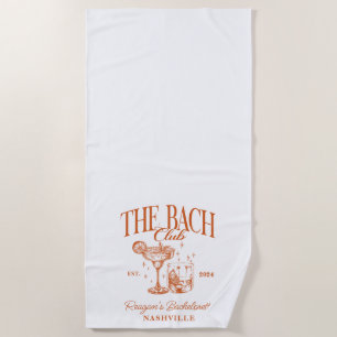 Serviette De Plage Bachelorette personnalisée Cocktail rétro Orange