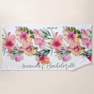 Serviette De Plage Bachelorette personnalisée Fleurs Petunia
