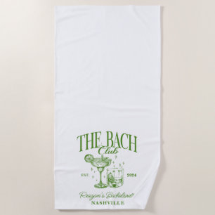 Serviette De Plage Bachelorette personnalisée Retro Cocktail Vert