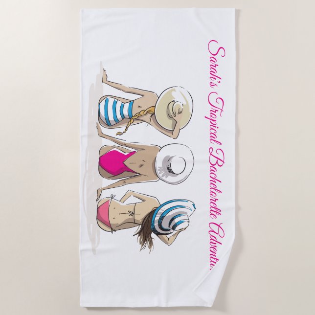 Serviette De Plage Bachelorette tropicale (Devant)