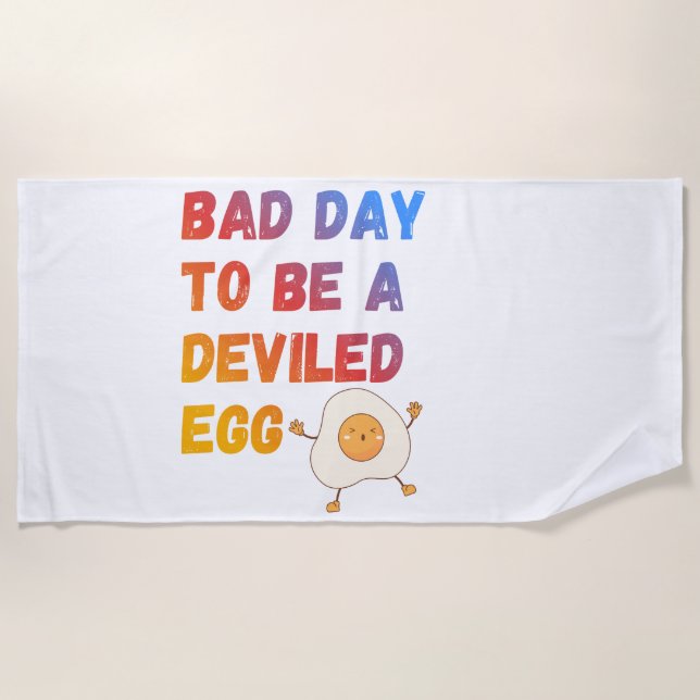 Serviette De Plage Bad Day to Be a Deviled Egg (Devant)