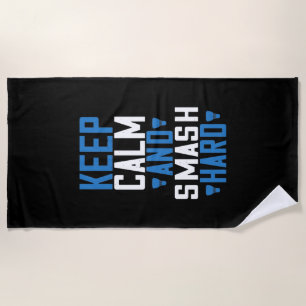 Serviette De Plage Badminton - Gardez calme et casser dur