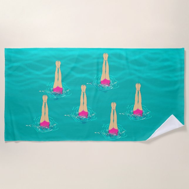 Serviette De Plage Baigneurs Artistiques - Nager sous l'eau (Devant)