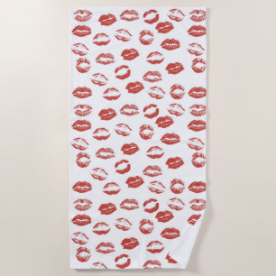 Serviette De Plage Baiser des lèvres rouges