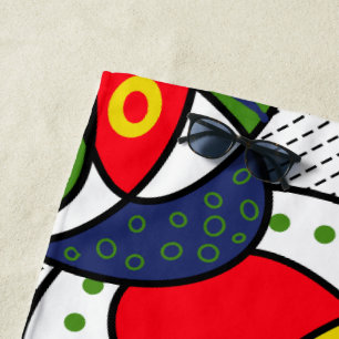 Serviette De Plage Bal de plage rouge jaune bleu vert