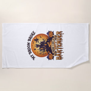Serviette De Plage Balai Cassa Barman Halloween Maison Hantée Sorci
